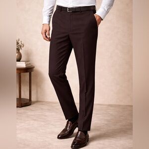 Men's Dark Brown Dress Pants